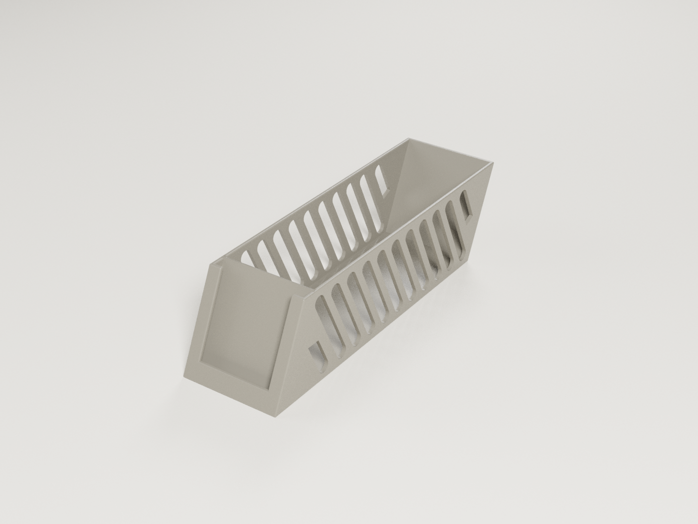 Trading card display rack, rendered